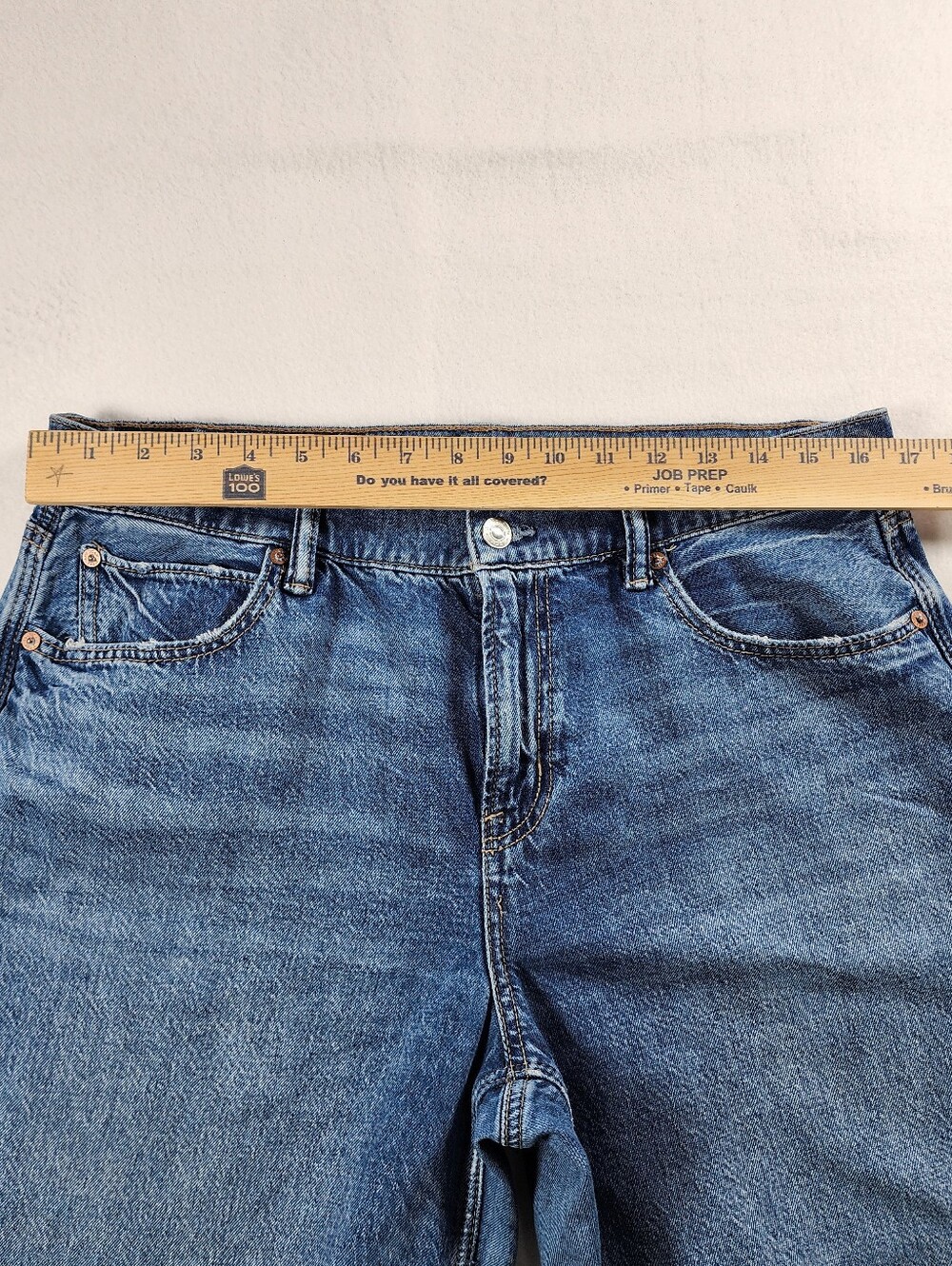 American Eagle Low Rise Baggy Ultra Wide Leg Jeans 8 Long Strigid Y2K - Picture 4 of 12